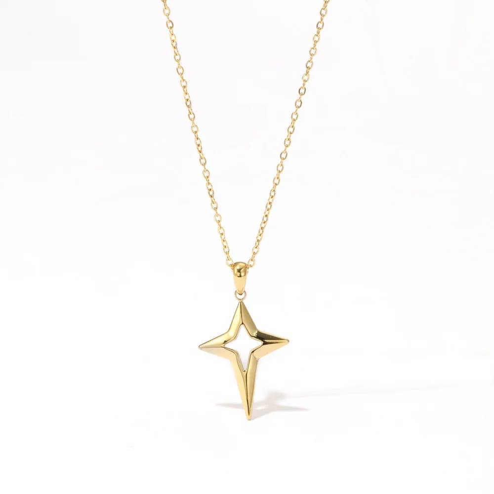 Hollow Star Necklace Women Fashion Gold Plated Layered Pendant Stainless Steel Jewelry Minimalist Design Charm Chains Necklaces