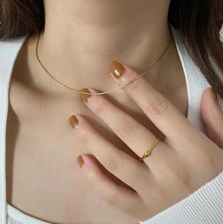Necklace Stainless Steel 18k Pvd Gold Plated Light and Simple Minimalist Bare Chain Ultra-fine Fashion Gold Choker Necklace