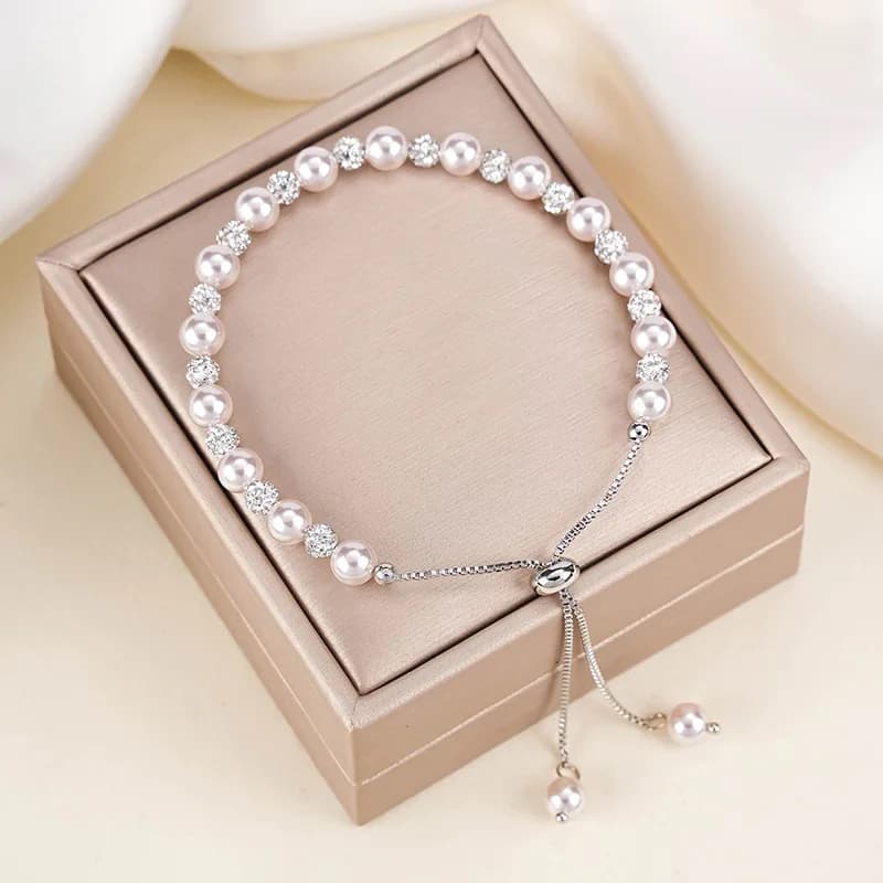 Rose-colored Baby's Breath Round Pearl U Shape Beaded Planet Light Luxury High-end New Chinese Style Business Gift