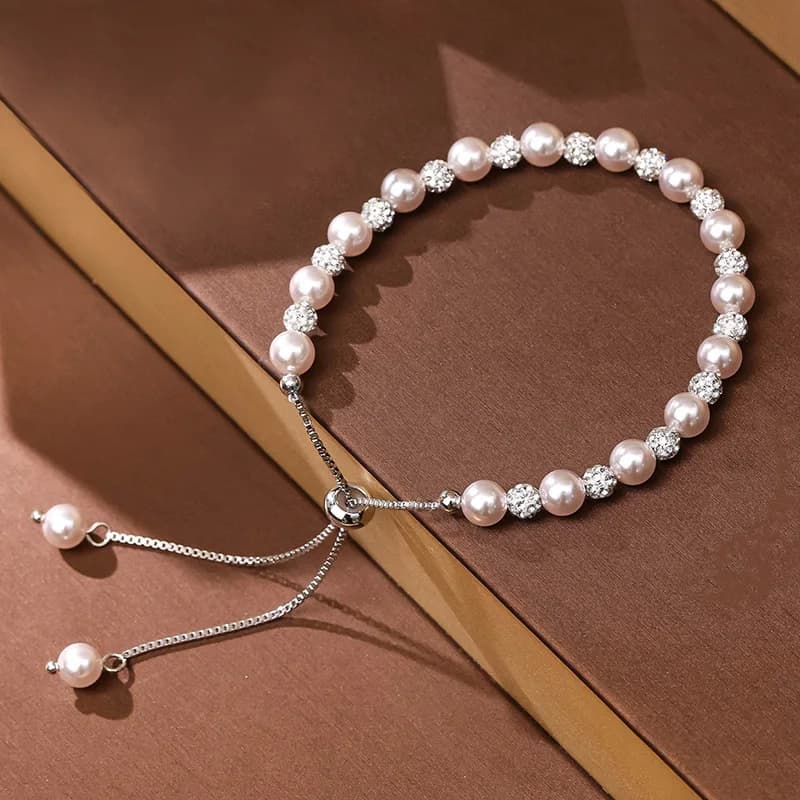 Rose-colored Baby's Breath Round Pearl U Shape Beaded Planet Light Luxury High-end New Chinese Style Business Gift
