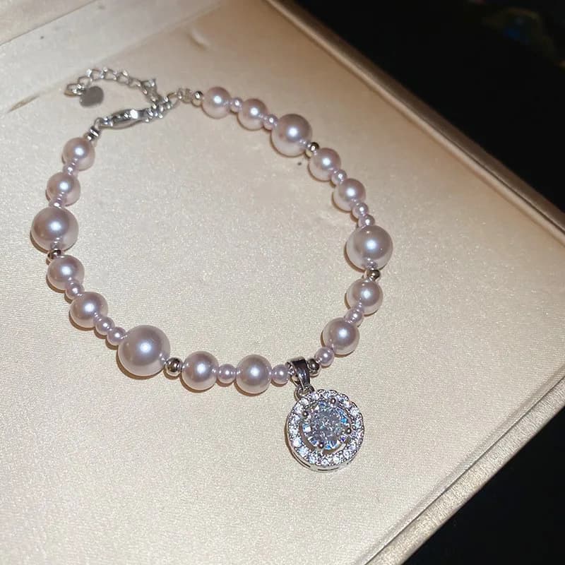 French-style Vintage Zircon Star Pearl Bracelet, Exquisite and Elegant, Versatile, Light Luxury, High-end Feel, Women's Jewelry